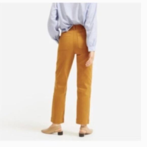 Everlane Straight Leg Crop High Rise Golden Brown Pant 00 - Picture 7 of 7